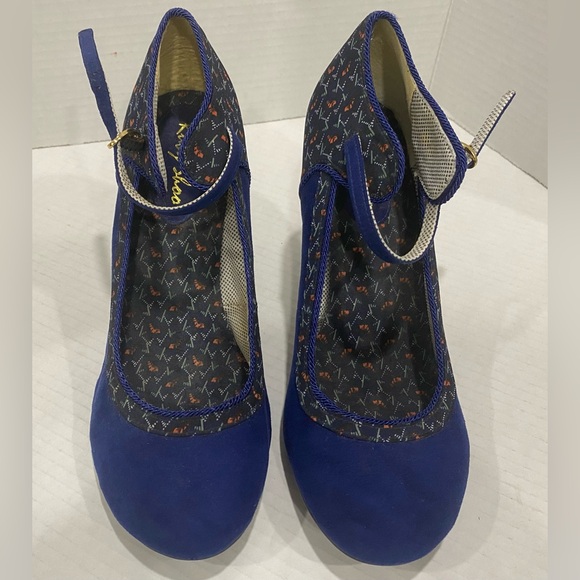 Ruby Shoo Vintage Blue High Heels Size 7/40 PLEASE NOTE like US 8-9 NOT A 7 - Picture 3 of 6